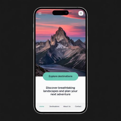 Una pagina di destinazione responsive visualizzata su uno smartphone, che mostra come il design della landing page si adatti perfettamente a dispositivi mobili, migliorando l'esperienza utente e l'efficacia della conversione. Questo è un aspetto cruciale nella progettazione di una landing page ottimizzata.