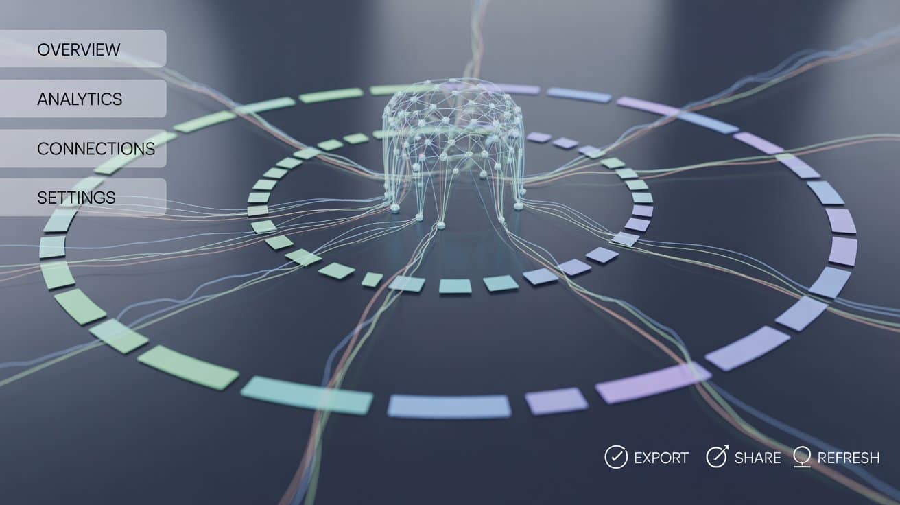 Rappresentazione astratta di un’interfaccia digitale strutturata, simbolo dell’architettura dell’informazione per migliorare UX e SEO nei siti web.