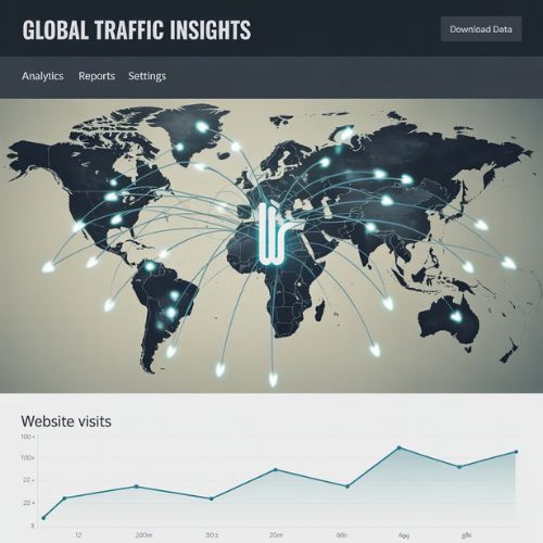 Illustrazione concettuale dell’aumento del traffico organico verso un sito multilingua da diversi Paesi, a supporto della strategia SEO descritta nella guida su come creare un sito multilingua.