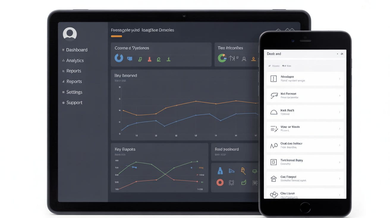 Interfaccia web coerente visualizzata su desktop, tablet e smartphone per illustrare cos'è un sito responsive e la sua adattabilità a ogni dispositivo.