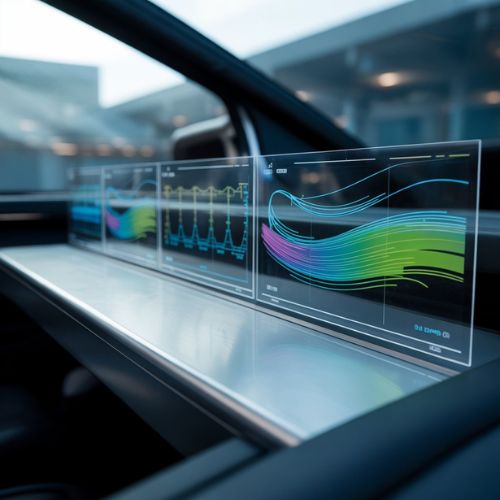 Dashboard futuristica con grafici e dati che evidenziano le performance e la scalabilità delle applicazioni React.js.