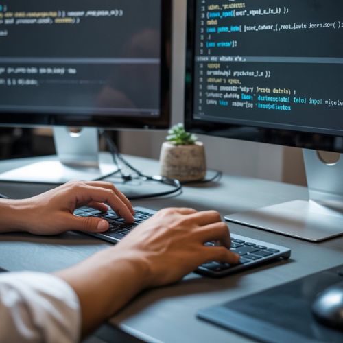 Sviluppatore al lavoro con codice leggibile e ben organizzato, rappresentazione visiva della scrittura di codice pulito e collaborativo.