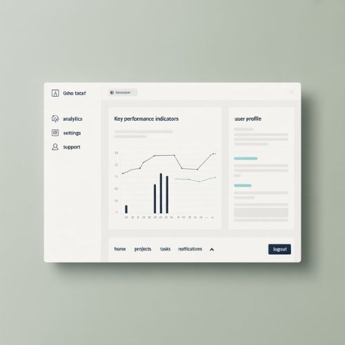 Schema di layout web minimalista basato su griglia, evidenzia la gerarchia visiva e la chiarezza strutturale tipica del web design minimalista.