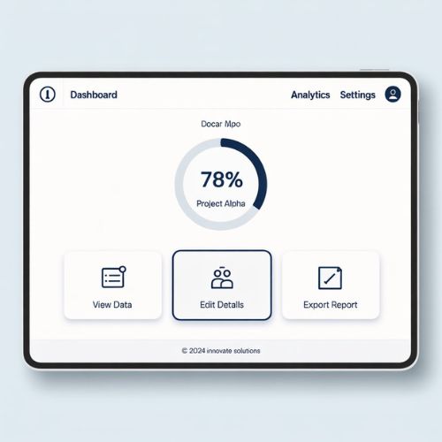 Interfaccia utente su tablet con layout chiaro e pulsanti coerenti, a supporto dei principi base del design dell’interfaccia utente.