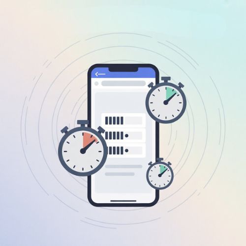 Illustrazione simbolica di un sito web con caricamento veloce e icone di performance, utile per comprendere l'importanza della riduzione del tempo di caricamento.