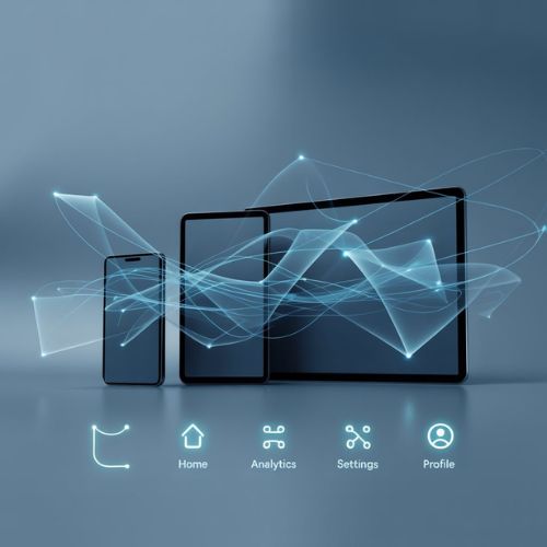 Visualizzazione astratta di contenuti dinamici distribuiti su dispositivi diversi tramite un CMS headless.